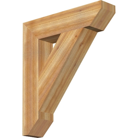 Ekena Millwork Traditional Slat Rough Sawn Bracket, Western Red Cedar, 6"W x 28"D x 32"H BKT06X28X32TRA06RWR